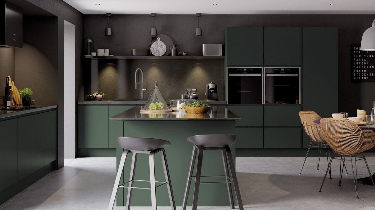 Classic Interiors Kitchen in Dark Green